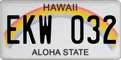HI license plate EKW032