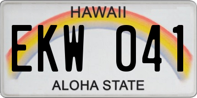 HI license plate EKW041