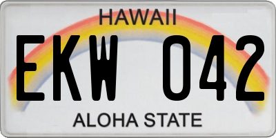 HI license plate EKW042