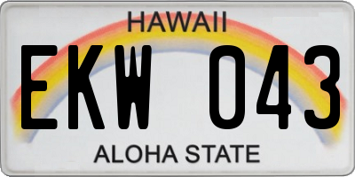 HI license plate EKW043
