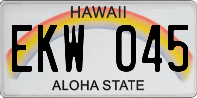 HI license plate EKW045