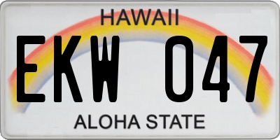 HI license plate EKW047