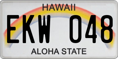 HI license plate EKW048