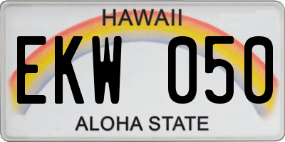 HI license plate EKW050