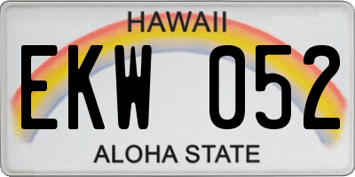 HI license plate EKW052