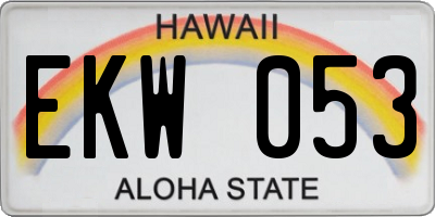 HI license plate EKW053