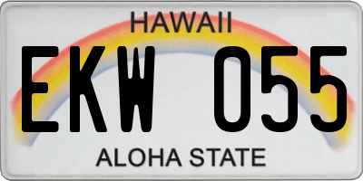 HI license plate EKW055