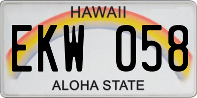 HI license plate EKW058