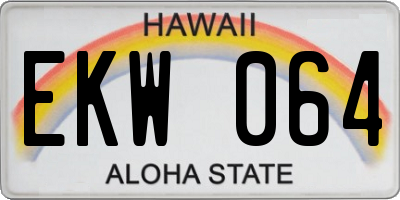 HI license plate EKW064