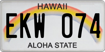 HI license plate EKW074