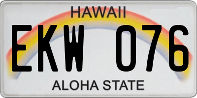 HI license plate EKW076