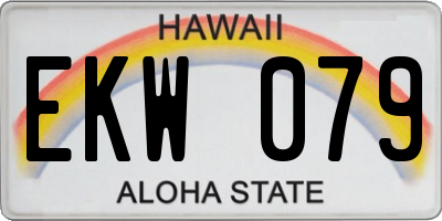 HI license plate EKW079