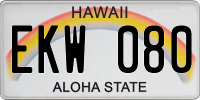 HI license plate EKW080