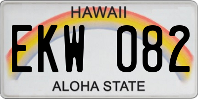 HI license plate EKW082