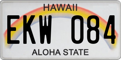 HI license plate EKW084