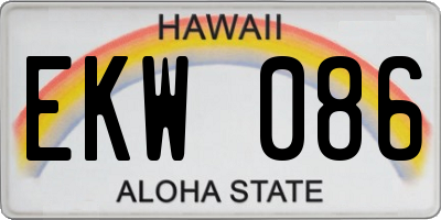 HI license plate EKW086