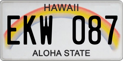 HI license plate EKW087