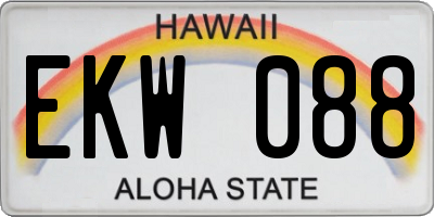 HI license plate EKW088