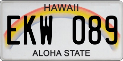 HI license plate EKW089