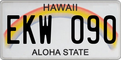 HI license plate EKW090