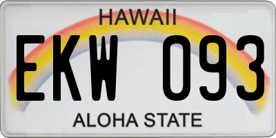 HI license plate EKW093