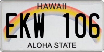 HI license plate EKW106
