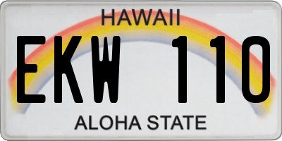 HI license plate EKW110