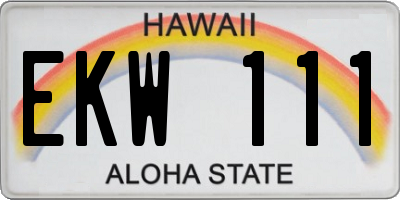 HI license plate EKW111