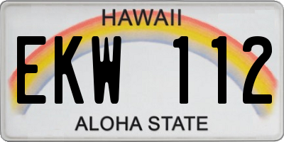 HI license plate EKW112
