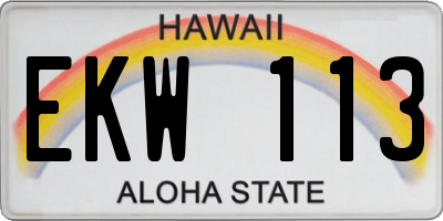 HI license plate EKW113