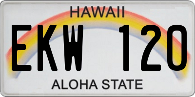 HI license plate EKW120