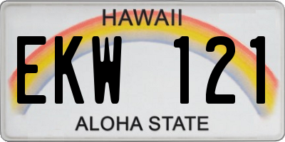 HI license plate EKW121