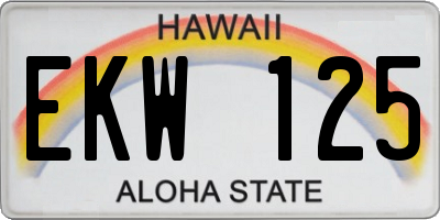 HI license plate EKW125