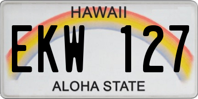HI license plate EKW127