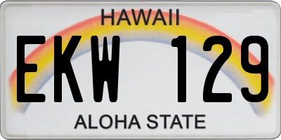 HI license plate EKW129
