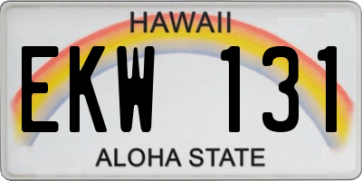 HI license plate EKW131