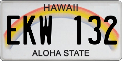 HI license plate EKW132