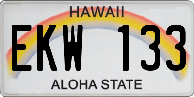 HI license plate EKW133
