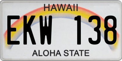 HI license plate EKW138