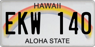 HI license plate EKW140