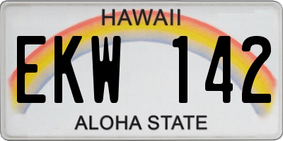 HI license plate EKW142
