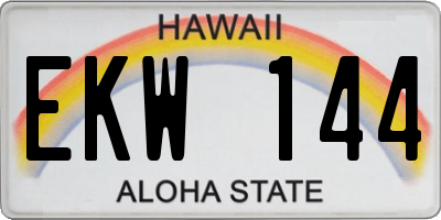 HI license plate EKW144