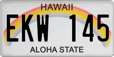 HI license plate EKW145