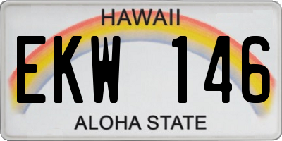 HI license plate EKW146