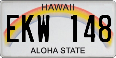 HI license plate EKW148