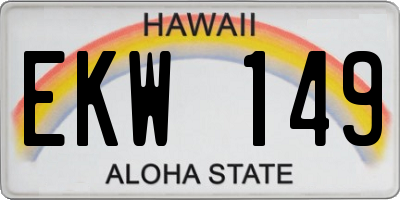 HI license plate EKW149