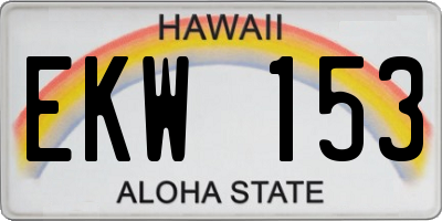HI license plate EKW153