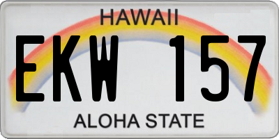 HI license plate EKW157