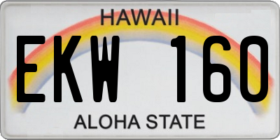 HI license plate EKW160