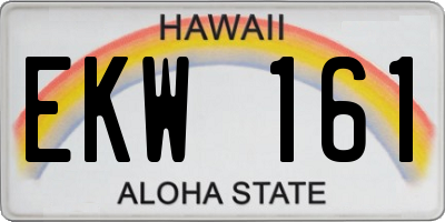 HI license plate EKW161